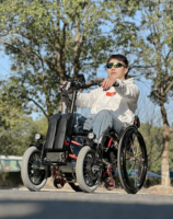 Accessoire de handbike à double roue pour fauteuil roulant - Kit de conversion de vélo à main tout-terrain réglable pour la mobilité et les activités sportives en extérieur