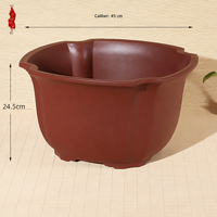 Grand pot de plante d'intérieur pour salons, spécialement conçu pour les orchidées ; en résine, style chinois, forme trèfle à quatre feuilles