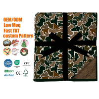 Maßgeschneiderte OEM ODM Bambus-Plüschdecke mit niedrigem MOQ, Western-Camouflage-Druck, weiche, warme, wendbare Bambus-Babyfelldecke