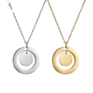 Custom Initial <strong>Necklace</strong> 316 Stainless Steel Round Disk Blank <strong>Necklace</strong> Dainty <strong>Coin</strong> Chain Jewelry Women - Product Image 1