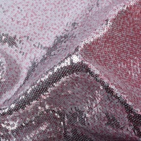 Tissu en dentelle à sequins réversibles rose argenté 100% polyester, lourd et respirant, pour robe de soirée, robe de fête, artisanat DIY