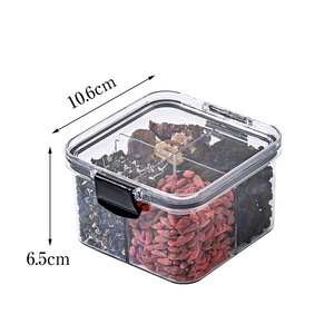 Bocal scellé empilable pour la cuisine Boîte de stockage des aliments en plastique Réservoir multigrain Bouteille Fruits secs Thé Conteneurs de stockage - Product Image 2