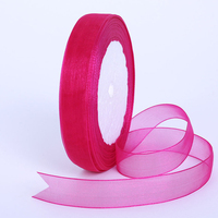 CSFY उच्च गुणवत्ता सरासर वायर्ड सफेद 25mm organza रिबन