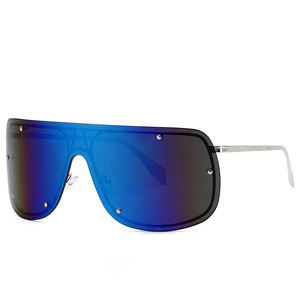 Lunettes de soleil surdimensionnées <span class=keywords><strong>steampunk</strong></span> sans monture carrées pour femmes et hommes, grande monture, nouvelle marque de luxe 2025, lunettes de soleil monobloc pour femmes - Product Image 6