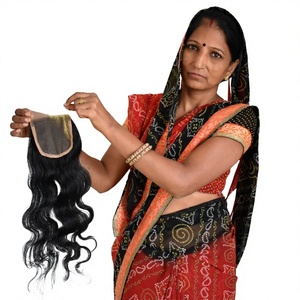 Vendeur vierge brut vente en gros 7*7 fermeture Bodywave faisceaux naturels cuticule alignée temple indien extensions de cheveux humains - Product Image 1