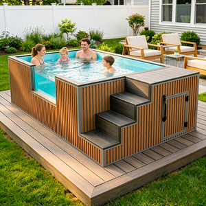 Piscina Familiar Rectangular de Fibra de Vidrio, Piscina Prefabricada, Spa, Piscina Fría, Piscina para Broncearse - Product Image 6