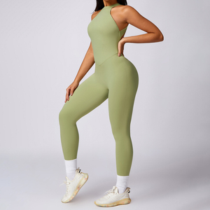 Tuta da Yoga per <span class=keywords><strong>Donna</strong></span> con Logo Personalizzato, Colore Nude, Schiena Scoperta, Modellante, Aderente, Tuta Sportiva - Product Image 2