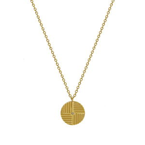 Geometric Round Pendant Necklace Gold Bezel Setting Fashion Clavicle Chain Women's Jewelry - Product Image 5