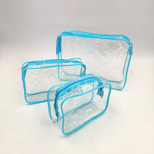 PVC Transparent Cosmetic Bag Large Capacity Portable Travel Toiletry <b>Storage</b> Rectangle Water Resistant Makeup Bag - Product Image 4