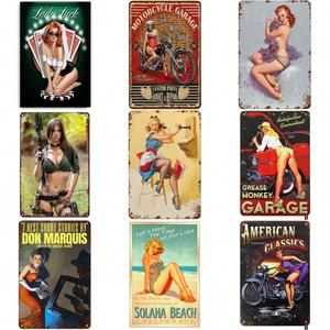 Letrero Metálico Vintage Bombshell, Decoración de Pared Retro con Diseño de Pin-up, Impresión Decorativa Nostálgica - Product Image 6