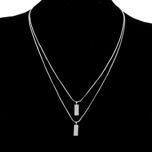 Hot Selling Minimalist Exquisite <b>Titanium</b> Steel Square Brick Pendant Necklace Personalized Unisex's Necklaces Fashion Jewelry - Product Image 1