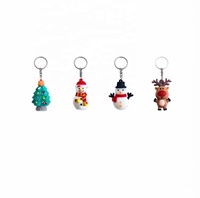 Mini Ornements de Noël Écologiques en PVC Modèle 4, Artisanat Fait Main, Figurines Mignonnes de Bonhomme de Neige/Cerf/Chaussettes, Jouets en Gros