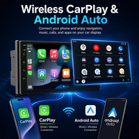 Autoradio Android universel 7 pouces avec écran incurvé 2.5D, CarPlay sans fil, Android Auto, GPS, Mirror Link, RDS, lecteur MP5