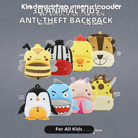 Mochila Infantil 3D con Diseño de Animal, Cierre de Cremallera Anti-Robo, 18 Pulgadas, Unisex, de Felpa, para la Escuela, Portátil, de Pequeña Capacidad