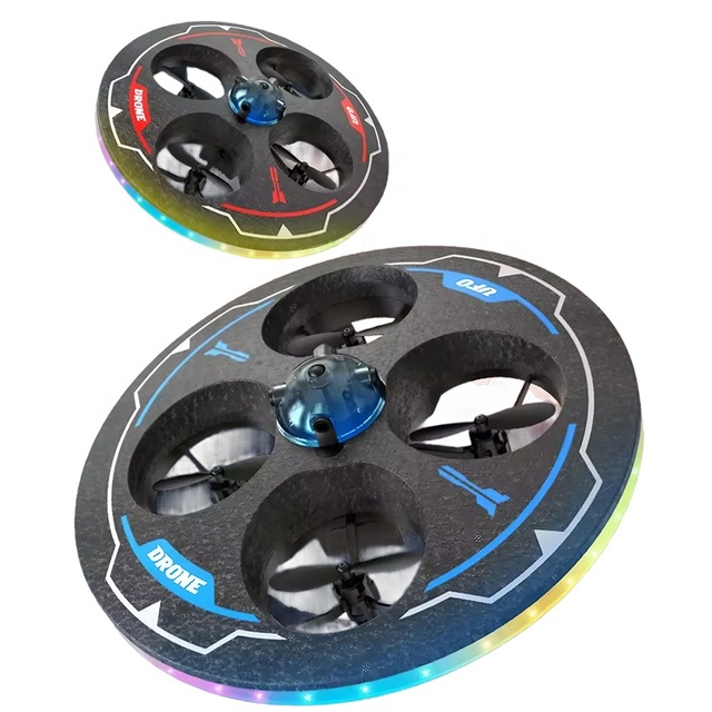 RC Foam UFO LED Drone with Obstacle Avoidance Gesture Control 360° Rotation Flying Toy for Kids Phone WiFi Camera Indoor Outdoor