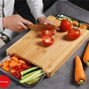 Planche à <span class=keywords><strong>découper</strong></span> coulissante de cuisine avec plateau, style occidental, pour steak, fruits et légumes Lmh21 - Product Image 1