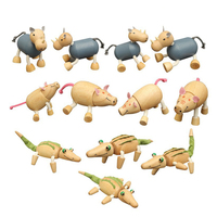 Jouets d'animaux de ferme en bois faits à la main, modèles d'animaux en 3D, figurines miniatures, ornements de bureau mignons pour bébé, cadeau pour bébé de 0 à 24 mois
