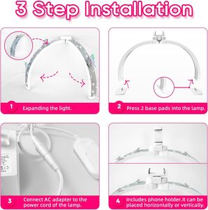 Portable et pliable 180. Lampe UV Diamant Irisé Ultra-Lumineuse pour Ongles, Lampe de Bureau Demi-Lune avec Support Téléphone - Product Image 5