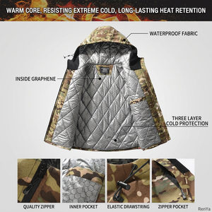 Giacca Invernale Unisex Renya M65 American Tactical, Impermeabile, Traspirante, in Poliestere Mimetico, Antivento e Termica - Product Image 4