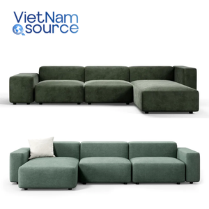 Canapé d'angle en forme de L. Gamme complète de canapés disponibles. Tissu de velours de qualité supérieure et cadre en bois de pin. Remises de commande en gros. - Product Image 2