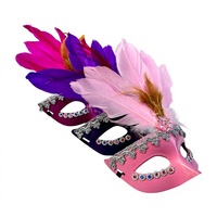 Masque en plumes pour Halloween, masque de mascarade, masque de cosplay, accessoire de costume de carnaval