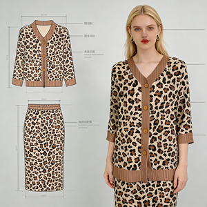 Diseño Original Miyake 2025, Traje de Verano <span class=keywords><strong>para</strong></span> <span class=keywords><strong>Mujer</strong></span>, Estampado de Leopardo Retro, Cuello Mandarín Chino, Tres Cuartos, Poliéster - Product Image 6