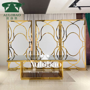 Unique Design Dubai <b>Gold</b> Stainless Steel Wedding <b>Backdrop</b> for Wedding - Product Image 5