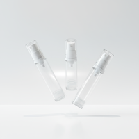 Flacon pompe sans air en plastique personnalisé avec logo, 5 ml, 10 ml, 15 ml, pour emballage cosmétique, crème, lotion, conteneur vide pour soins de la peau