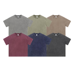 T-shirt 2025 a maniche corte da uomo in Batik Vintage lavata 100% cotone <span class=keywords><strong>giovane</strong></span> Trendy stile Instagram - Product Image 1