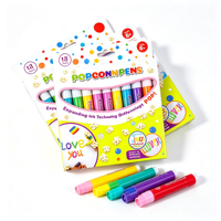 Stylo à pop-corn artisanal pour enfants, lot de 6, marqueur de dessin 3D magique activé par la chaleur, fournitures artistiques