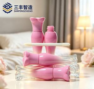 Unique Design Mermaid Shape 4ml Gloss Containers Tube Gradient Pink Liptink <b>Bottle</b> Cosmetic Packaging Custom Packaging - Product Image 3