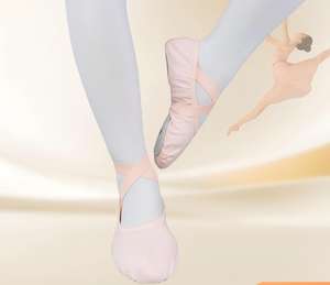 Chaussons de ballet en toile à bride unique entièrement élastiques pour femme, chaussures de <span class=keywords><strong>danse</strong></span> pointe extensibles, ballerines plates à <span class=keywords><strong>demi</strong></span>-semelle souples - Product Image 4