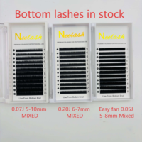 Extensions de cils Neelash faites à la main, super noires, synthétiques, mixtes 5-10mm, courbure J, sans cruauté, naturelles, faciles à éventail, 0.07mm
