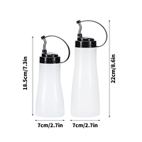 Botellas exprimibles con tapa negra, paquete de 2, contenedor de condimentos recargable a prueba de fugas para uso en la cocina