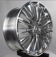 Jantes en alliage d'aluminium forgé à 5 trous, 18-22 pouces, finition argent poli, neuves, PCD ET personnalisé