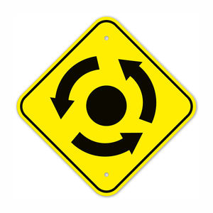 Signalisation de rondelade à droite avec flèches de direction horaire en aluminium inoxydable résistant à la décoloration - Product Image 3