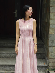 <span class=keywords><strong>Rosa</strong></span> in stile vietnamita di nicchia primavera ed estate nuovo arrivalpatchworksense del design <span class=keywords><strong>abito</strong></span> senza maniche in <span class=keywords><strong>tulle</strong></span> chiaro - Product Image 3