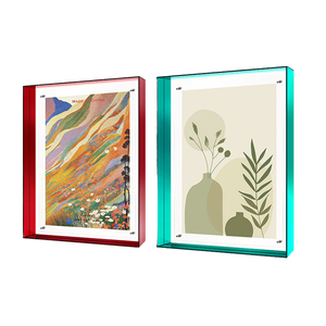 Cadre <span class=keywords><strong>photo</strong></span> en acrylique transparent double face, à suspendre au mur et à poser <span class=keywords><strong>sur</strong></span> table pour affiches et œuvres d'art, décoration néon colorée personnalisée - Product Image 1
