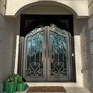<span class=keywords><strong>Porte</strong></span> <span class=keywords><strong>d</strong></span>'<span class=keywords><strong>entrée</strong></span> principale double en fer forgé, design moderne, <span class=keywords><strong>porte</strong></span> <span class=keywords><strong>d</strong></span>'<span class=keywords><strong>entrée</strong></span> en métal sécurisée pour la maison - Product Image 3