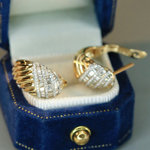 Aazuo – ensemble de bijoux de luxe Vintage en or massif 18 carats, bague et boucles d'oreilles en diamant naturel, cadeau pour femme, fête d'anniversaire, banquet haut de gamme - Product Image 3