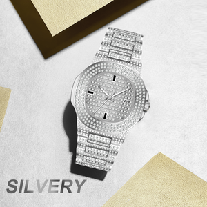 Orologi di Lusso Unisex con Diamanti a Prezzo Conveniente, Quadrante Grande in Oro e Argento con Strass, Orologio al Quarzo con Moissanite <span class=keywords><strong>per</strong></span> Uomo e Donna - Product Image 3