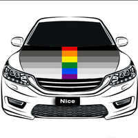 Housse de capot de voiture personnalisée en polyester arc-en-ciel pour Gynesexuals et Gays, protection anti-poussière pour défilés et salons automobiles, symbole de fierté Gynesexual