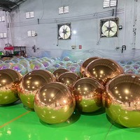 Boule miroir géante gonflable en PVC personnalisée, ballon métallique suspendu pour la décoration de Noël