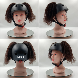 Casco de Seguridad Deportivo Personalizado con Logotipo para Ciclismo, Patinaje, Monopatín y Scooter con Peluca de Cabello Humano - Product Image 2