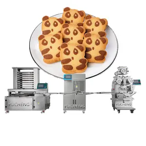 Stainless Steel Fully Automatic Industrial Panda Biscuit Double Colors Cookie Making Encrusting Machine
