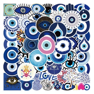 Paquet d'autocollants de mauvais yeux, étiquette en vinyle PVC imperméable et esthétique, dessin animé, pour journal intime, décoration, 50 pièces - Product Image 1