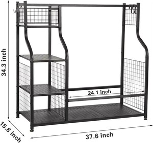 Étagère de rangement multifonction pratique en acier au carbone pour accessoires de fitness, sacs de <span class=keywords><strong>golf</strong></span>, chapeaux, <span class=keywords><strong>chaussures</strong></span> – Organisateur de présentation pour salle de sport - Product Image 2