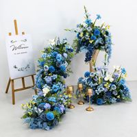 Boules de fleurs artificielles bleues pour table de mariage, bouquets de mariage en gros, décoration de table de mariage et boules de fleurs artificielles