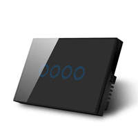 Produits pour la maison intelligente certifiés CE et Rohs Interrupteur mural d'éclairage intelligent Wifi Touch 4 gangs compatible avec Alexa Home