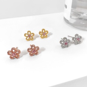 Pendientes de botón de flor con circonita cúbica rosa pavé, venta al por mayor de joyería de verano 2026 - Product Image 2